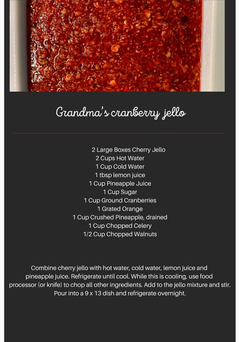 Grandma's Cranberry Jello